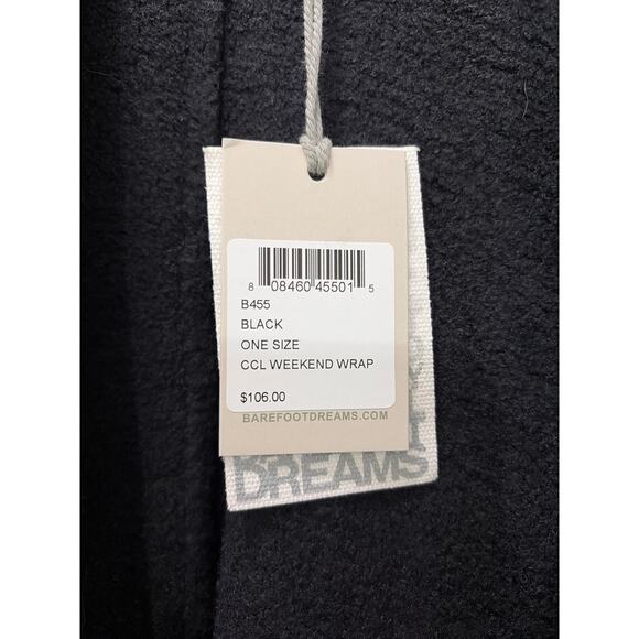 Barefoot Dreams CozyChic Lite Weekend Wrap, Black - Picture 5 of 7